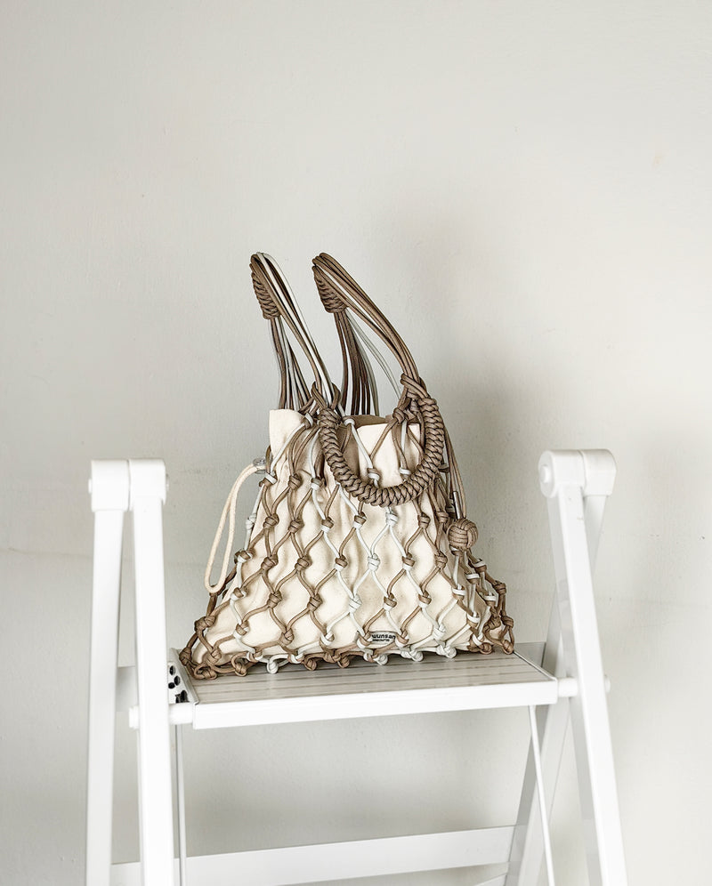 Duo Racket Tote : White Malt