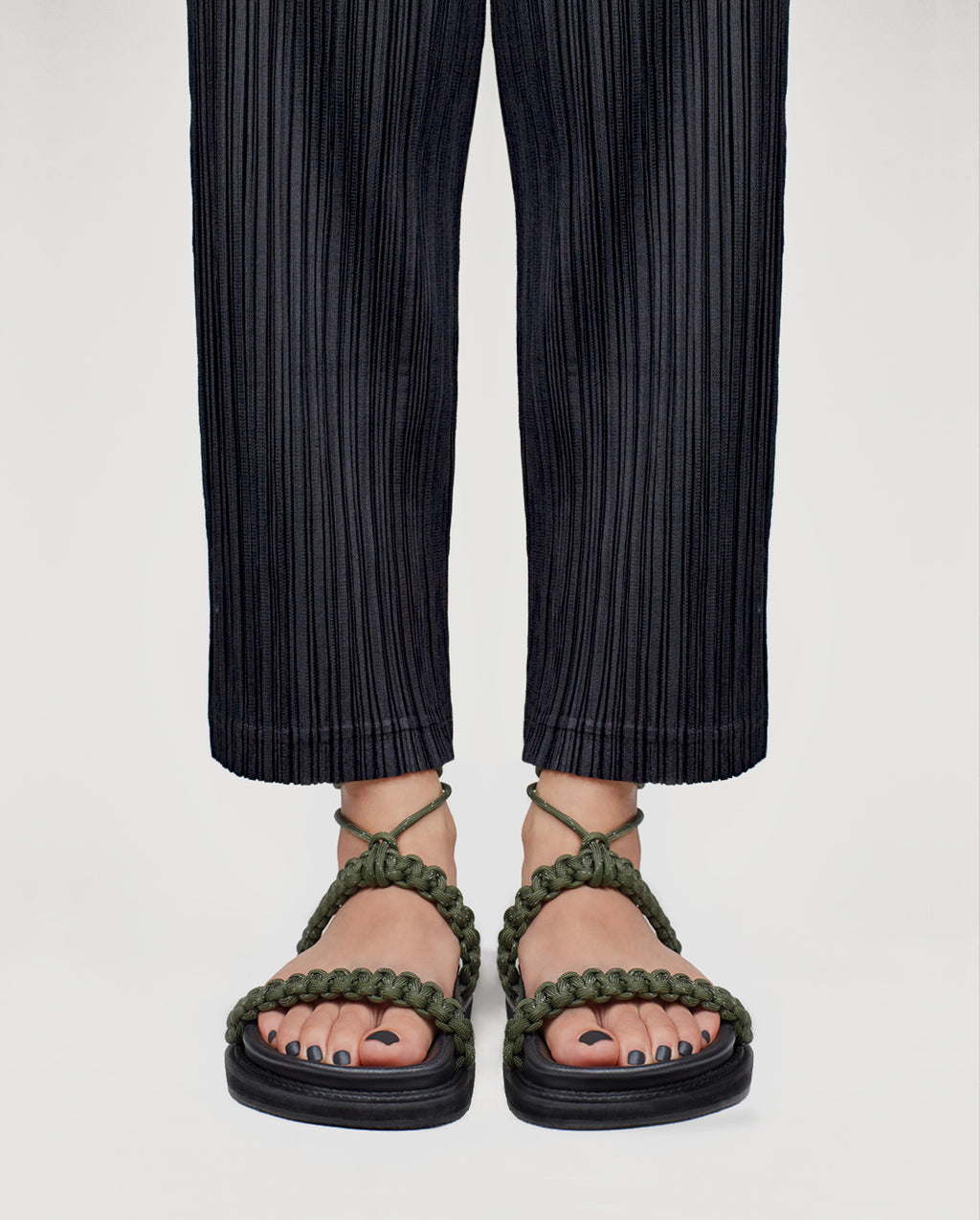 Green color outlet sandals